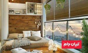 استفاده از چراغ تزئینی در بالکن