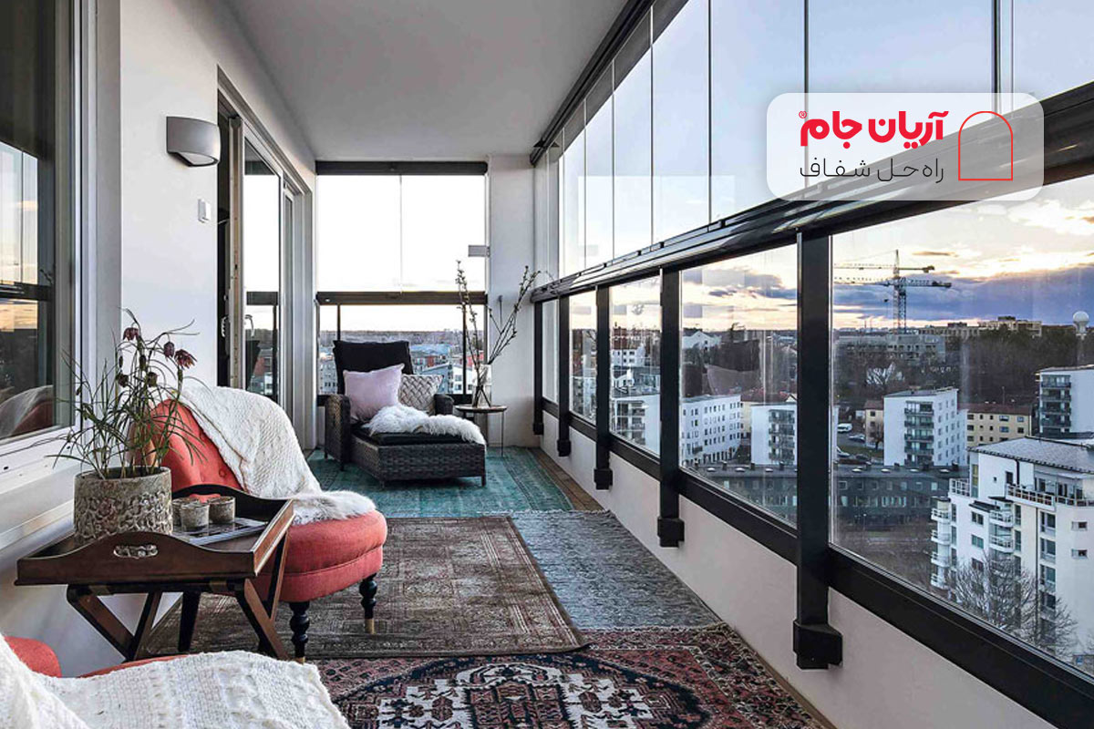 استفاده از شیشه برای بالکن