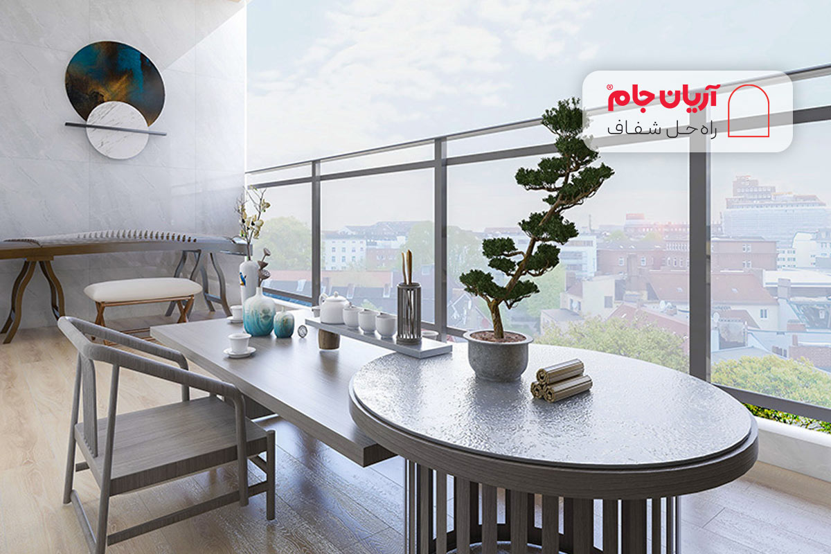 شیشه در تراس و بالکن