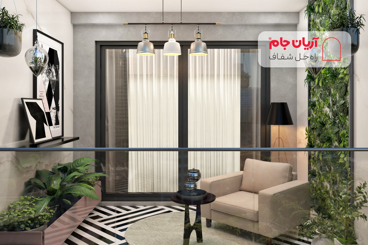 بالکن مینیمال شیشه ای