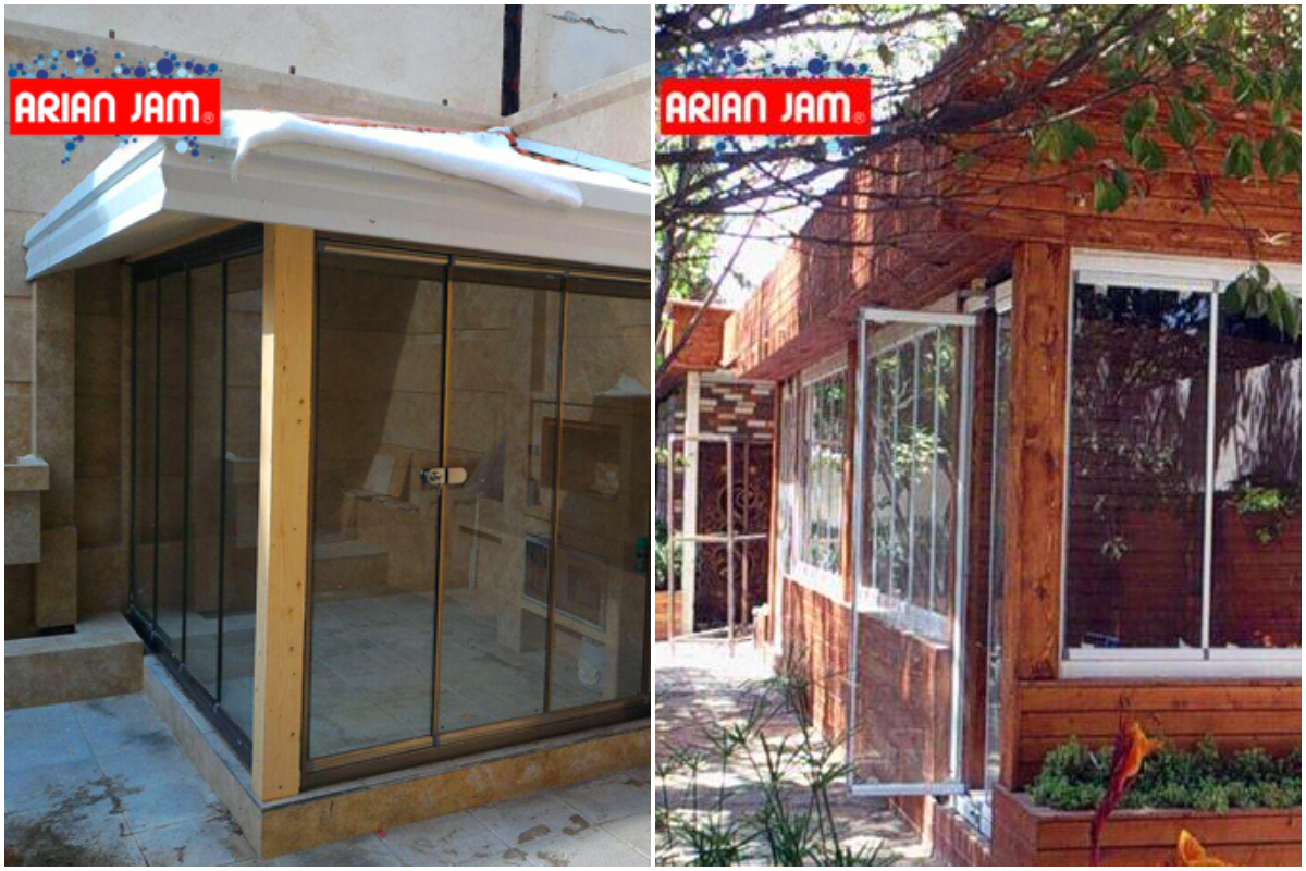 عکس طرح آلاچیق شیشه ای