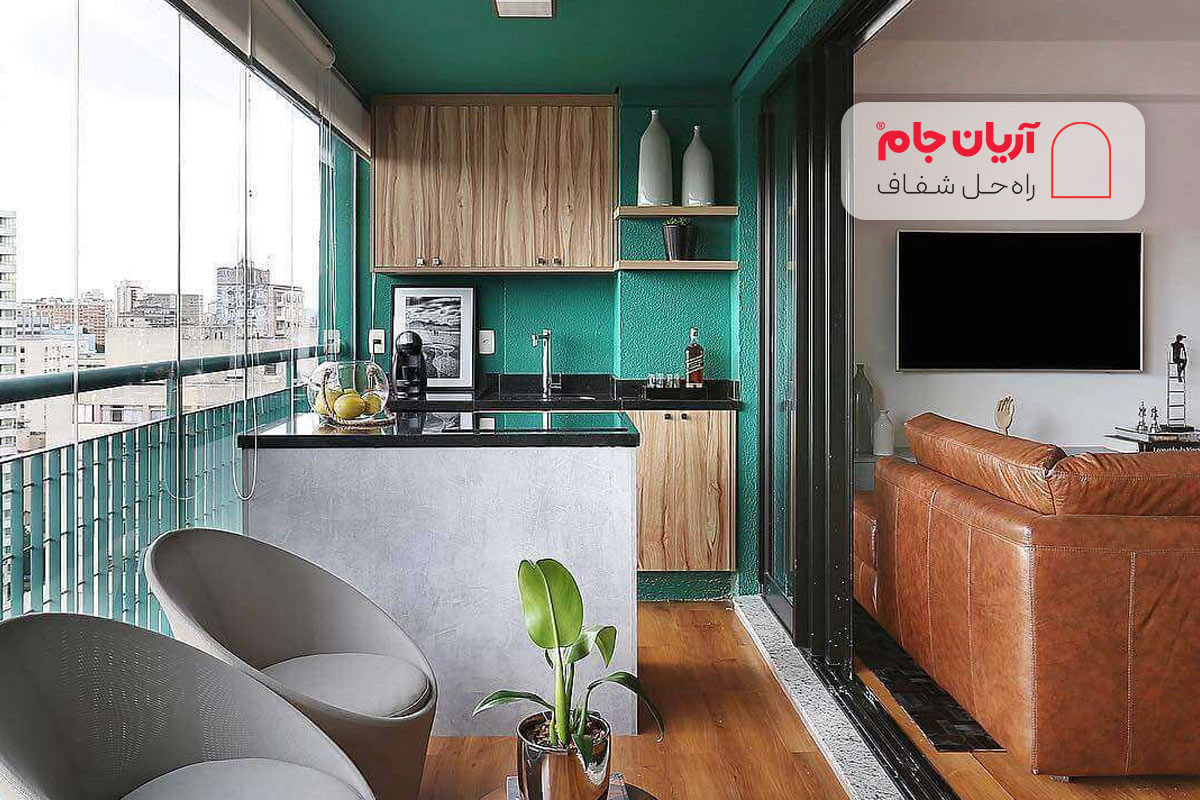 طراحی آشپزخانه در بالکن