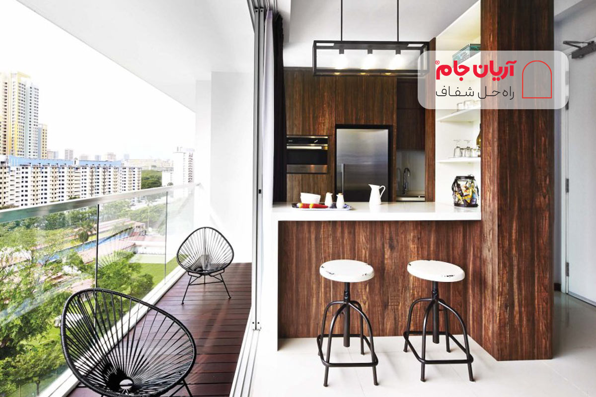 آشپزخانه در بالکن