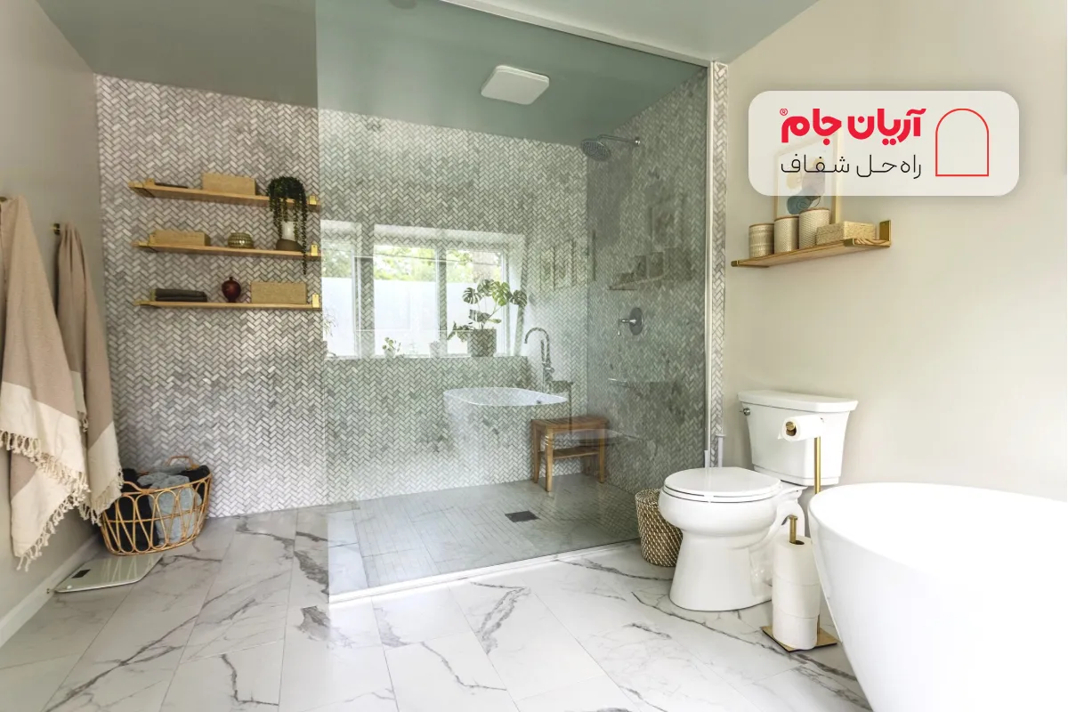فضای اختصاصی برای توالت در حمام مستر
