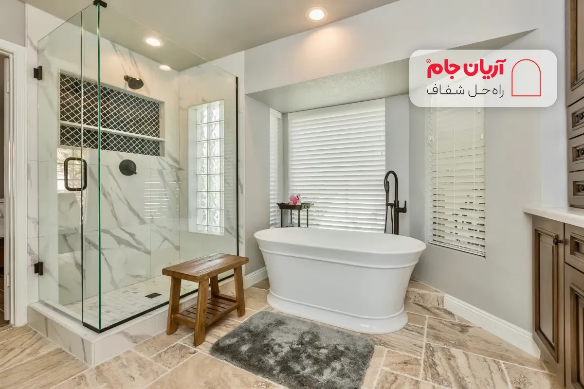 تفکیک فضای دوش و وان