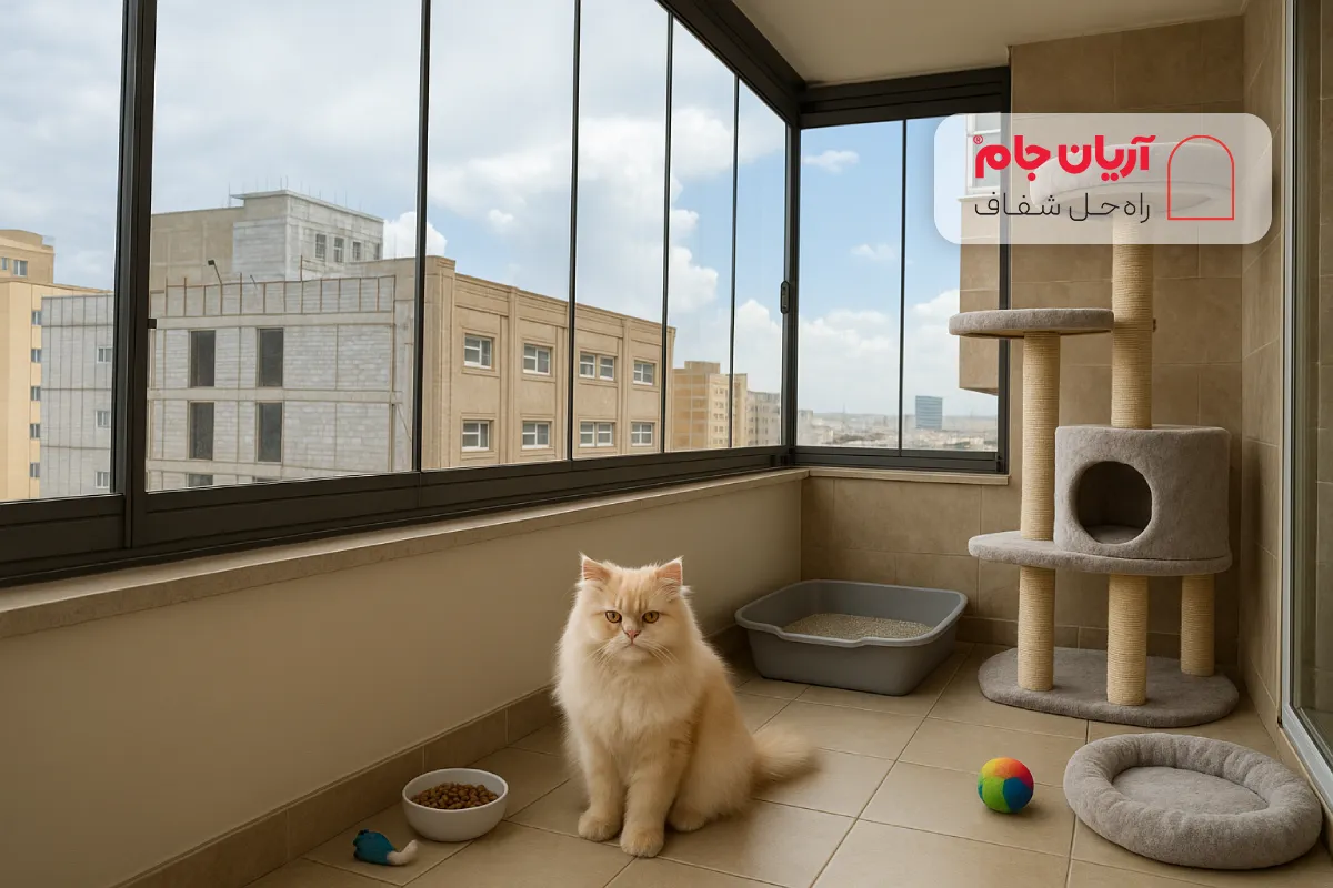 نگهداری گربه در بالکن