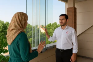 شیشه بالکن تاشو شفاف برای آپارتمان با طراحی مدرن